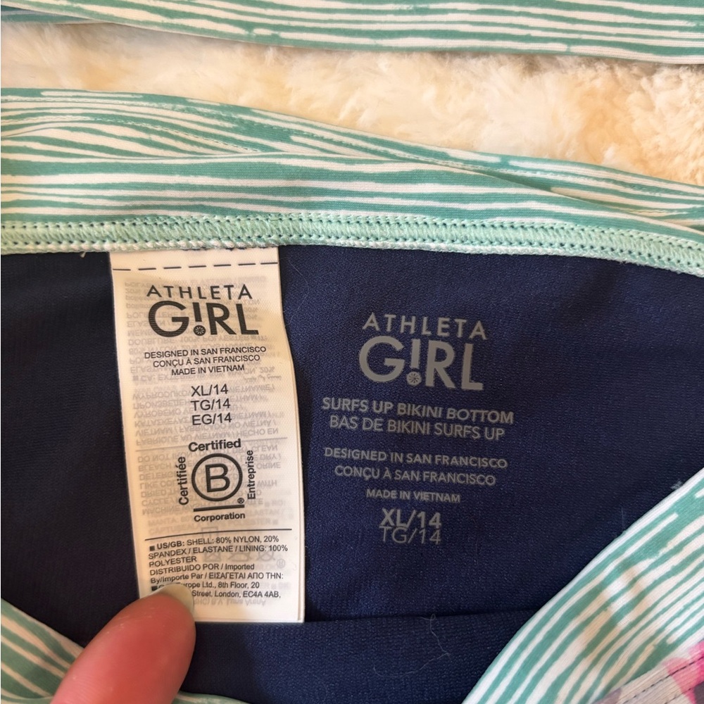 NEW Athleta Girl Striped Bikini Bottom - Picture 2 of 4